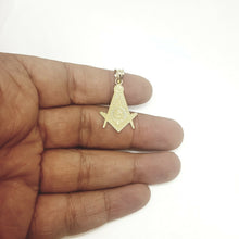 Load image into Gallery viewer, 10k yellow Gold Freemason Masonic Pendant charm fine gift religious jewelry 1.7g