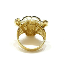 Load image into Gallery viewer, 10k yellow gold bull head zodiac Taurus men's Ring diamond cut jewelry Size 9