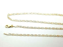 Load image into Gallery viewer, 10K tri color gold 2.5mm valentino chain Necklace fine gift jewelry 3.4g 20"