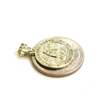 Load image into Gallery viewer, 10k yellow gold round virgin Caridad del Cobre pendant fine jewelry 0.69" 1.6g