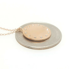 Load image into Gallery viewer, 14k rose Gold 0.09ct Diamond name tag ID women necklace 18" adjustable chain