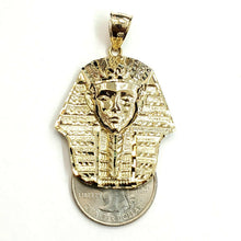 Load image into Gallery viewer, 10k yellow solid Gold Egyptian pharaoh king head Pendant jewelry fine gift 7.5g