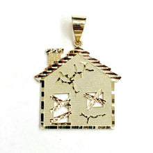 Load image into Gallery viewer, New 14k yellow gold trap house pendant charm diamond cut gift fine jewelry 6.6g