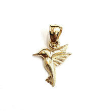 Load image into Gallery viewer, New 14k yellow Gold Tiny Solid Hummingbird Pendant charm fine gift jewelry 0.9g