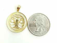 Load image into Gallery viewer, New 10k yellow Gold libra zodiac sign round Pendant charm fine gift jewelry 2.4g