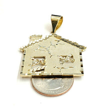 Load image into Gallery viewer, New 14k yellow gold trap house pendant charm diamond cut gift fine jewelry 11.8g