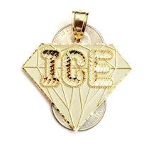 Load image into Gallery viewer, New 10k yellow Gold ICE diamond shape word Pendant diamond cut fine jewelry 9.7g