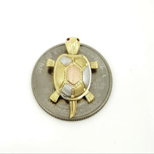 Load image into Gallery viewer, New 14k multi color gold turtle full body pendant charm gift fine jewelry 2.9g