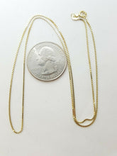 Load image into Gallery viewer, Brand New 14K real Yellow Gold Square Box Chain Necklace gift for her 1.7g 16"