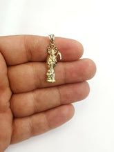 Load image into Gallery viewer, 10k yellow gold Santa muerte holy death Pendant fine gift jewelry unisex 1.4g