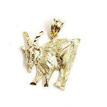 Load image into Gallery viewer, New 10k yellow Gold Goat Pendant charm diamond cut animal fine gift jewelry 2.6g