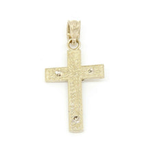 Load image into Gallery viewer, New 14k two tone gold cross Jesus pendant charm fine gift religious jewelry 1.1g