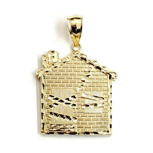 Load image into Gallery viewer, New 10k yellow gold trap house pendant charm diamond cut gift fine jewelry 8.7g