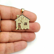 Load image into Gallery viewer, New 10k yellow gold trap house pendant charm diamond cut gift fine jewelry 2.8g