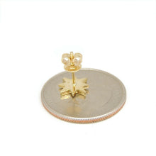 Load image into Gallery viewer, New 14k yellow Gold 0.11Ct Round Diamond star stud Earrings Push Back Fastening
