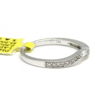 Load image into Gallery viewer, 0.20ct genuine diamond 14k White Gold curved Women Ring fine jewelry Size 6.75