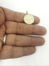 Load image into Gallery viewer, 10k two-tone gold round last supper pendant charm 0.75" religious jewelry 1.9g