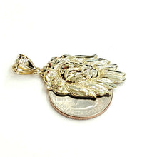 Load image into Gallery viewer, 10k yellow solid Gold lion head face zodiac Pendant charm fine jewelry 3.9g