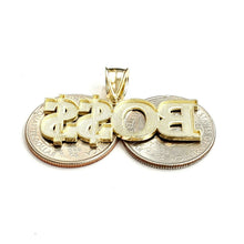 Load image into Gallery viewer, New 10k yellow Gold Boss dollar sign word Pendant charm fine gift jewelry 4.2g