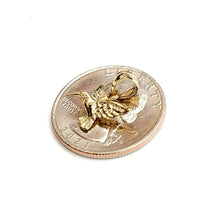 Load image into Gallery viewer, 14k yellow Gold Tiny Solid 3D Hummingbird Pendant charm fine gift jewelry 1g