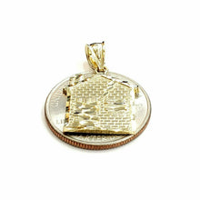 Load image into Gallery viewer, New 10k yellow gold trap house pendant charm diamond cut gift fine jewelry 1.8g