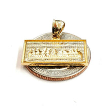 Load image into Gallery viewer, 14k two tone gold last supper pendant charm diamond cut fine gift jewelry 2.4g