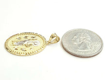 Load image into Gallery viewer, New 14k two tone gold oval saint Jude juda pendant charm religious jewelry 3g