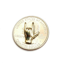 Load image into Gallery viewer, New 14K Yellow Gold 3D Hand Sign I Love You Charm pendant love fine jewelry 1g