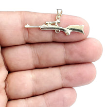 Load image into Gallery viewer, New 14k yellow Gold 3D gun rifle Pendant charm polished fine jewelry gift 3.1g