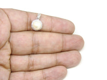Load image into Gallery viewer, 14k white gold round 8mm fresh water pearl Pendant charm with zirconia gift 1.8g