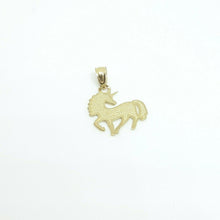 Load image into Gallery viewer, 14k yellow gold unicorn full body pendant charm fine gift jewelry unisex 0.8g