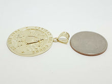Load image into Gallery viewer, 10k yellow gold round virgin Caridad del Cobre pendant fine jewelry 1.23" 5.4g