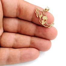 Load image into Gallery viewer, 14k yellow gold Mexico outline map pendant charm gift fine jewelry unisex 1.2g