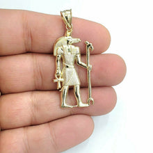 Load image into Gallery viewer, 10k yellow Gold Egypt jackal god Anubis holding Ankh Pendant fine jewelry 3.2g