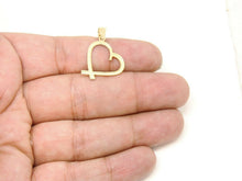 Load image into Gallery viewer, New 14k 2 color Gold heart Pendant charm fine jewelry love gift for her 1.1g