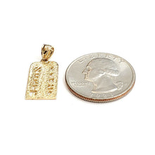 Load image into Gallery viewer, 14k yellow gold tablets of law ten commandments Jewish Israel torah pendant 1.5g