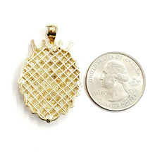Load image into Gallery viewer, New 14k yellow Gold lion head face with crown Leo zodiac fine Pendant charm 6.7g