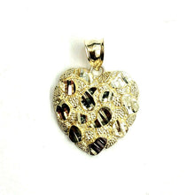 Load image into Gallery viewer, New 10k yellow gold nugget heart pendant charm fine gift for women jewelry 2.6g