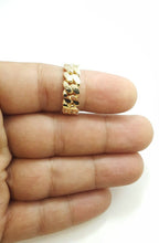 Load image into Gallery viewer, 14K solid Yellow Gold Cuban link Ring Band fine gift jewelry 9.3g 7.6MM size 9.5