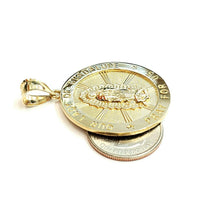 Load image into Gallery viewer, 10k yellow gold round virgin Mary Guadalupe pendant charm fine gift 1.44" 8.1g