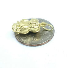 Load image into Gallery viewer, New 14k yellow gold 3D hollow owl full body pendant charm gift fine jewelry 1.5g