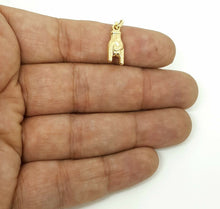 Load image into Gallery viewer, New 14K Yellow Gold 3D hollow Mano Cornuto horn Hand Sign Charm pendant 0.8g