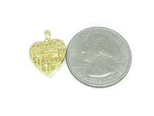 Load image into Gallery viewer, New 10k yellow Gold 3D filigree Heart necklace pendant fine gift jewelry 1.2g