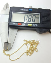 Load image into Gallery viewer, New 14K Yellow Gold Square Spiga (Wheat) Chain Necklace 0.8mm jewelry 1.6g 20"