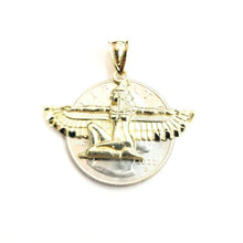 Load image into Gallery viewer, New 10k yellow solid Gold Egyptian isis winged goddess Pendant fine jewelry 2.3g