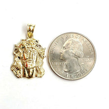 Load image into Gallery viewer, 10k yellow gold Jesus face head pendant charm fine religious jewelry unisex 2.5g