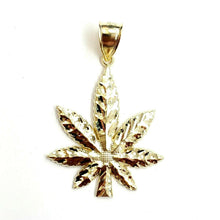 Load image into Gallery viewer, 10k yellow gold marijuana leaf weed pendant charm fine gift medical jewelry 3.5g