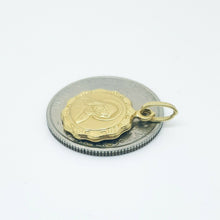 Load image into Gallery viewer, New 14k yellow gold round hollow virgin Mary Guadalupe pendant charm 0.60" 1.5g