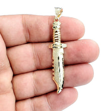 Load image into Gallery viewer, New 10k yellow Gold dagger knife Pendant charm fine gift jewelry for men 3.5g