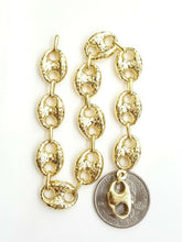 Load image into Gallery viewer, New 10K yellow gold 12.3mm hollow puff Gucci link bracelet 14.1g jewelry 9.5"